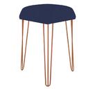 Kit 03 Puffs Banqueta Alta Bita Industrial Pé De Ferro Bronze