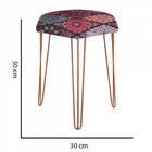 Kit 03 Puffs Banqueta Alta Bita Industrial Pé De Mandala