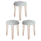 Kit 03 Puffs Banqueta Alta Bita Industrial Pé De Pelúcia