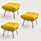 Kit 03 Puffs Banqueta Costela Decorativa Sala De Estar Suede