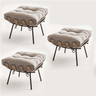 Kit 03 Puffs Banqueta Costela Decorativa Sala De Estar Suede