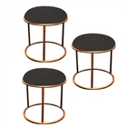 Kit 03 Puffs Banqueta Malta Decorativo Sala Aramado Bronze Co