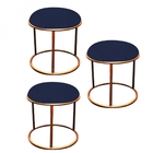 Kit 03 Puffs Banqueta Malta Decorativo Sala Aramado Bronze Su