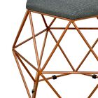 Kit 03 Puffs Decorativo Aramado Bronze Six L02 Linho Chumbo -