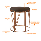 Kit 03 Puffs Decorativo Aramado Bronze Zaya L02 Suede Marrom