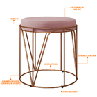 Kit 03 Puffs Decorativo Aramado Bronze Zaya L02 Suede Rosê -