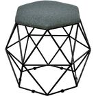 Kit 03 Puffs Decorativo Aramado Preto Six L02 Linho Chumbo -