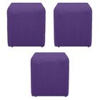 Kit 03 Puffs Decorativos Dado Corano Roxo Sts Móveis