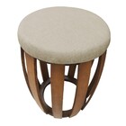 Kit 03 Puffs Garden Linho Bege - Doce Sonho Móveis