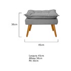 Kit 03 Puffs Opala Palito Mel Suede Cinza - Bellacasa Decor