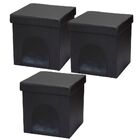 Kit 03 Puffs Pet Baú Casinha Desmontável Dobrável Corino Pret