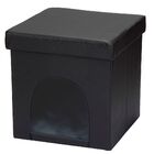 Kit 03 Puffs Pet Baú Casinha Desmontável Dobrável Corino Pret