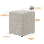 Kit 03 Puffs Quadrado Decorativo L02 Bouclê Creme - Lyam Decor