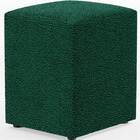 Kit 03 Puffs Quadrado Decorativo L02 Bouclê Verde - Lyam Decor