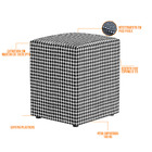 Kit 03 Puffs Quadrado Decorativo L02 Pied Poule - Lyam Decor