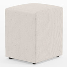 Kit 03 Puffs Quadrado L02 Decorativo Linho Cru - Lyam Decor