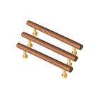 Kit 03 - Puxador Para Móvel Alça Sobrepor 128 Mm Em Madeira (