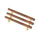 Kit 03 - Puxador Para Móvel Alça Sobrepor 160 Mm Em Madeira (