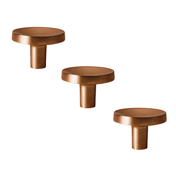 Kit 03 - Puxador Para Móvel Ponto Zamac (cartago Rosé Gold Fo