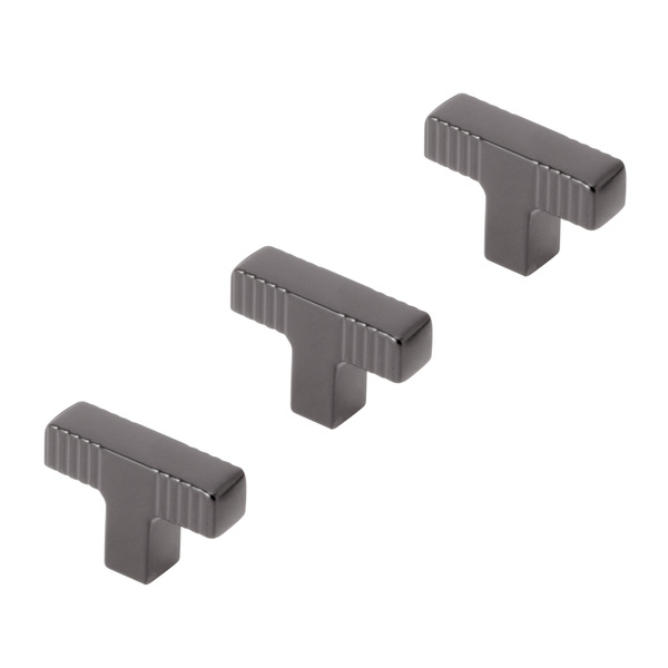 Kit 03 - Puxador Para Móvel Ponto Zamac (petra Grafite Fosco)