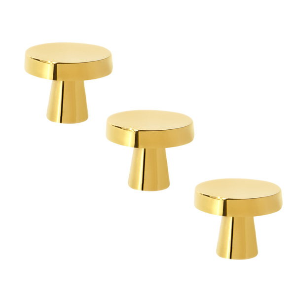 Kit 03 - Puxador Para Móvel Ponto Zamac (pompeia Dourado)