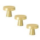 Kit 03 - Puxador Para Móvel Ponto Zamac (pompeia Ouro Fosco)