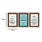 Kit 03 Quadros 10x15cm Moldura:betume