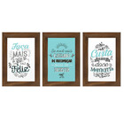 Kit 03 Quadros 10x15cm Moldura:betume