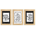 Kit 03 Quadros 10x15cm Moldura:pinus