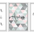 Kit 03 Quadros Decorativos "frases Amor" 43x33 Cada - D'rossi