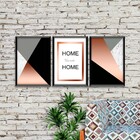 Kit 03 Quadros Decorativos Rose Gold "home Sweet Home" 43x33