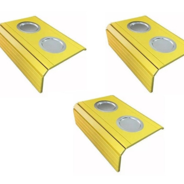 Kit 03un Esteira Decorativa Laqueada Sofá Copo Alumínio Amare