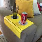 Kit 03un Esteiras Braço Sofá Amarelo Porta Copo Alumínio