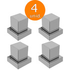 Kit 04 Acabamento De Registro Quadrado Cromado Abs