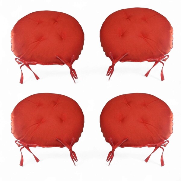 Kit 04 Almofadas Futon Redondo Assento Para Cadeira 40x40 Lar