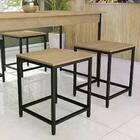 Kit 04 Bancos 47x38cm Estilo Industrial Crome Li023 Kappesberg