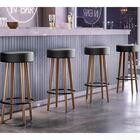 Kit 04 Bancos Banqueta Alta Madeira Estofada Berlin Courissim