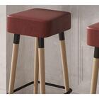 Kit 04 Bancos Banqueta Alta Madeira Estofada Dubai