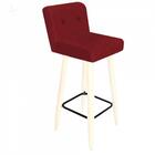 Kit 04 Banqueta Alta Branco Botão Vermelho