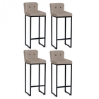 Kit 04 Banqueta Alta C/ Encosto Lucca Industrial Cozinha Balc