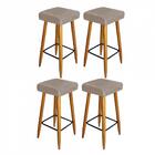 Kit 04 Banqueta Alta Castanho Suede Bege