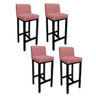 Kit 04 Banqueta Alta Com Encosto Aila Cozinha Balcão Bistrô B