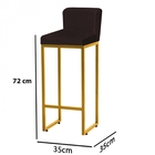 Kit 04 Banqueta Alta Com Encosto Lucca Industrial Cozinha Bal