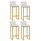 Kit 04 Banqueta Alta Corino Branco