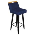 Kit 04 Banqueta Alta Encosto Lith Preto Azul Marinho