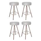 Kit 04 Banqueta Alta Laisa Bronze Suede Cinza