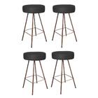 Kit 04 Banqueta Alta Laisa Bronze Suede Preto