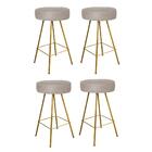 Kit 04 Banqueta Alta Laisa Dourado Corino Bege