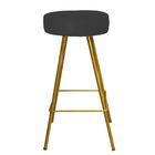 Kit 04 Banqueta Alta Laisa Dourado Suede Preto