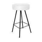 Kit 04 Banqueta Alta Laisa Preto Corino Branco